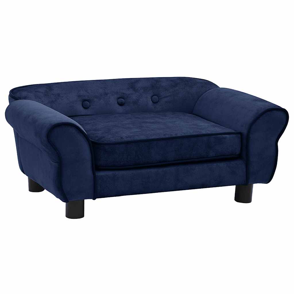 Vidaxl sofá para perros felpa azul 72x45x30 cm
