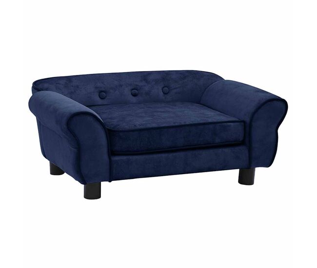 Vidaxl sofá para perros felpa azul 72x45x30 cm