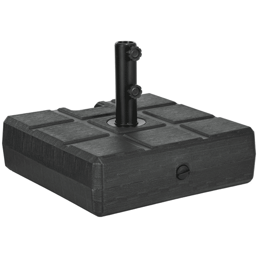 Outsunny Base para Chapéu de Sol Retangular Suporte para Sombrinha Rellenável com Água 30 kg e Areia 40 kg para Poste de Ø3848 mm para Jardim Terraço 49x49x36,5 cm Preto