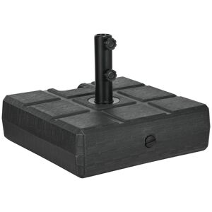 Outsunny Base para Chapéu de Sol Retangular Suporte para Sombrinha Rellenável com Água 30 kg e Areia 40 kg para Poste de Ø3848 mm para Jardim Terraço 49x49x36,5 cm Preto