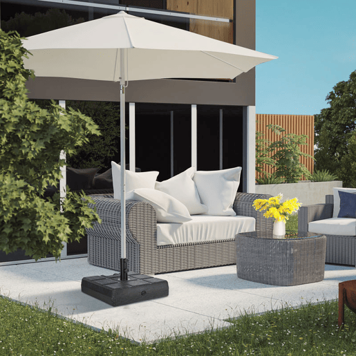 Outsunny Base para Chapéu de Sol Retangular Suporte para Sombrinha Rellenável com Água 30 kg e Areia 40 kg para Poste de Ø3848 mm para Jardim Terraço 49x49x36,5 cm Preto