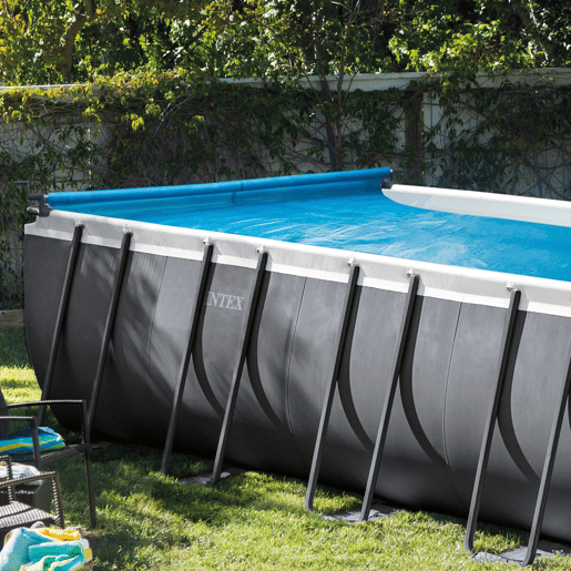 Carretel de cobertura solar Intex para piscinas quadradas ou retangulares Carretel de cobertura solar Intex para piscinas quadradas ou retangulares
