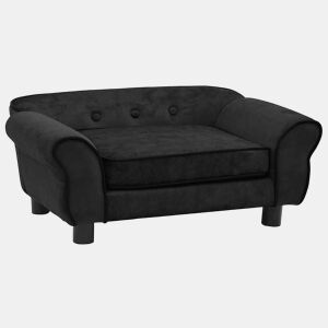 vidaXL Sofá para cães 72x45x30 cm pelúcia preto