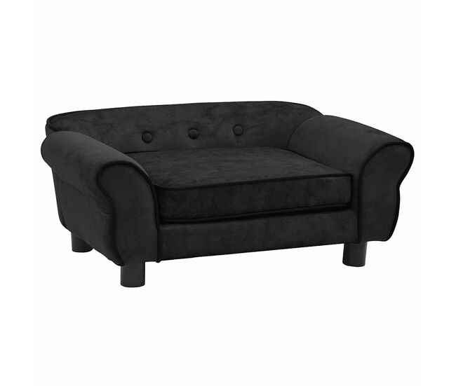 Vidaxl sofá para perros felpa negro 72x45x30 cm