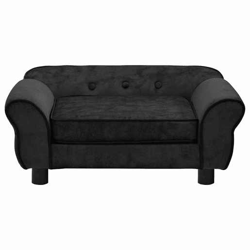 vidaXL Sofá para cães 72x45x30 cm pelúcia preto