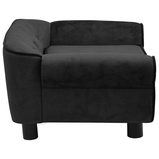 vidaXL Sofá para cães 72x45x30 cm pelúcia preto