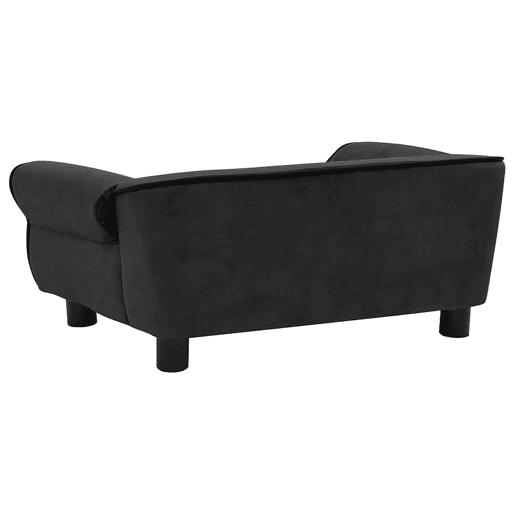 vidaXL Sofá para cães 72x45x30 cm pelúcia preto
