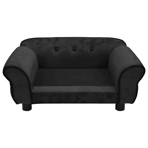 vidaXL Sofá para cães 72x45x30 cm pelúcia preto