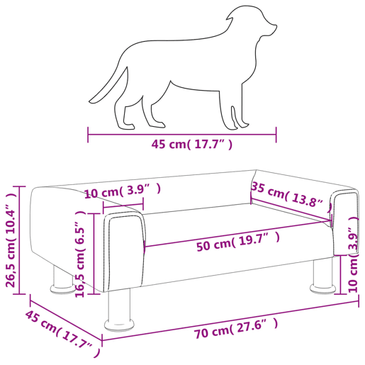 vidaXL Cama para cães 70x45x26,5 cm veludo preto vidaXL Cama para cães 70x45x26,5 cm veludo preto