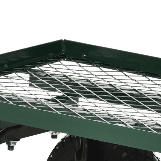 Outsunny Carro de Transporte com Pega Revestida e 4 Rodas Grandes de Ø24 cm Carrinho de Jardim em Aço Capacidade 150 kg 94x48,5x100 cm Preto e Verde