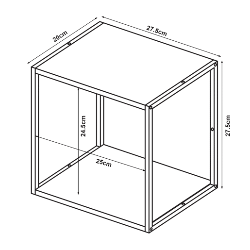 Conjunto de 3 prateleiras de parede em cubo Nostened metal Preto en.casa