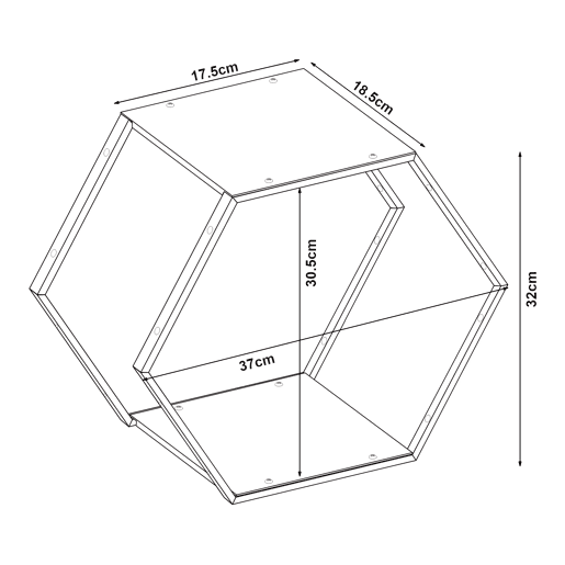 Prateleira Tand conjunto de 4 aço 32x37x19 cm Preto en.casa