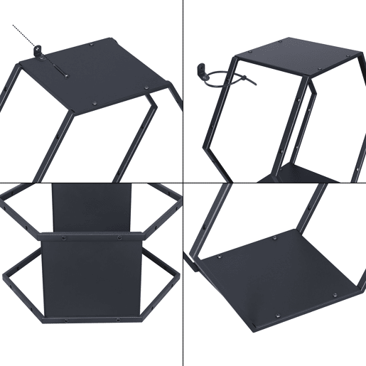 Prateleira Tand conjunto de 4 aço 32x37x19 cm Preto en.casa