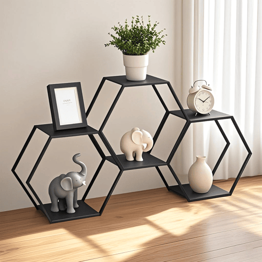 Prateleira Tand conjunto de 3 aço 32x37x19 cm Preto en.casa