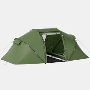 Outsunny Tenda de Campismo Familiar para 4 Pessoas Tenda de Campismo Dobrável com Bolsa de Transporte Impermeável para Praia Parque 430x240x170 cm Verde