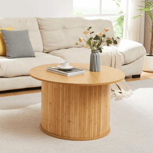 Mesa de centro Ledepid 48xØ80 cm Natural en.casa Mesa de centro Ledepid 48xØ80 cm Natural en.casa