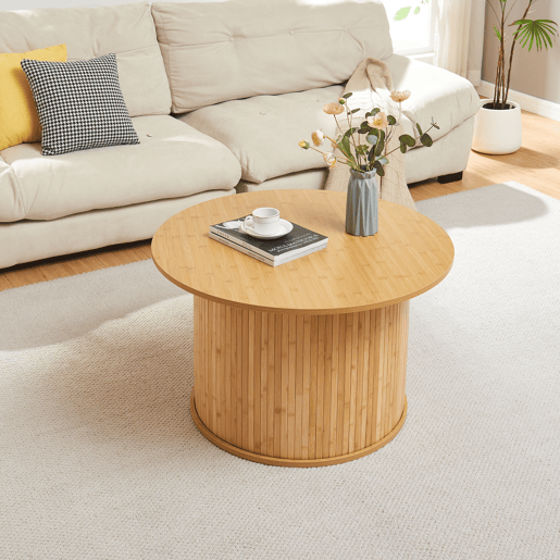 Mesa de centro Ledepid 48xØ80 cm Natural en.casa Mesa de centro Ledepid 48xØ80 cm Natural en.casa