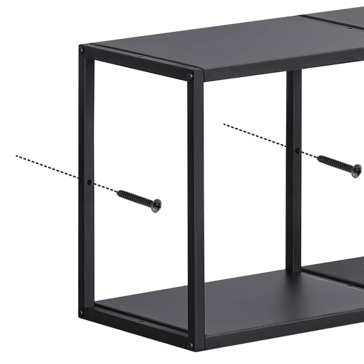 Conjunto de 4 prateleiras de parede em cubo Nostened metal Preto en.casa