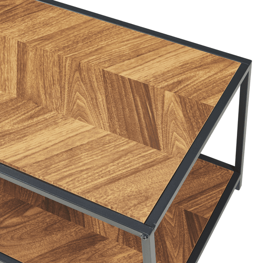 Conjunto de mesa Kurghore de 2 peças de aço Preto  Carvalho en.casa