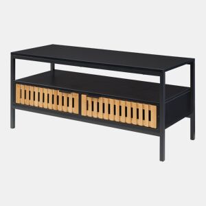 Mesa de centro Luniehti 100x40x48 cm PretoNatural en.casa