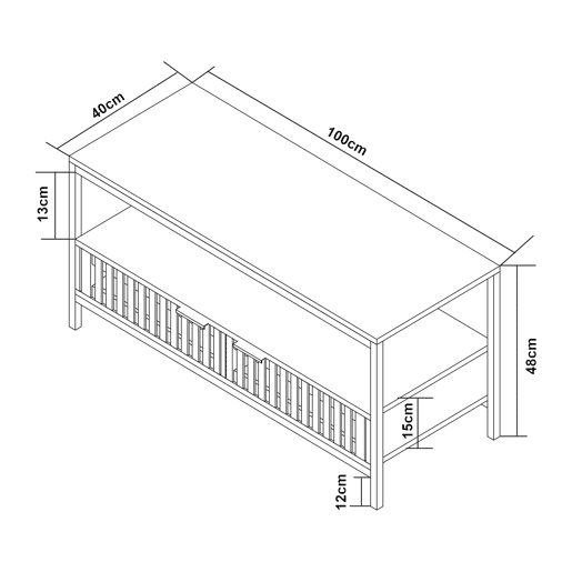 Mesa de centro Luniehti 100x40x48 cm PretoNatural en.casa