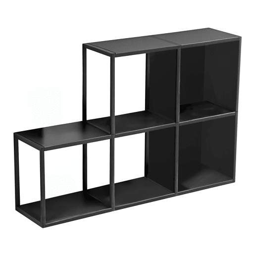 Conjunto de 5 prateleiras de parede em cubo Nostened com painéis laterais Preto en.casa