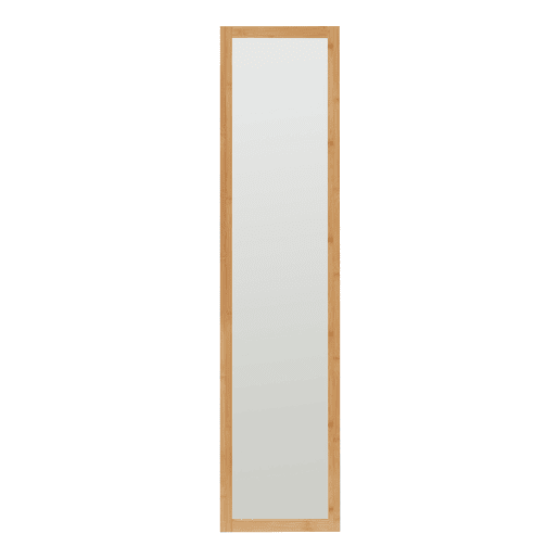 Prateleira com espelho As com 4 estantes 170x40x35 cm bambu  branco en.casa