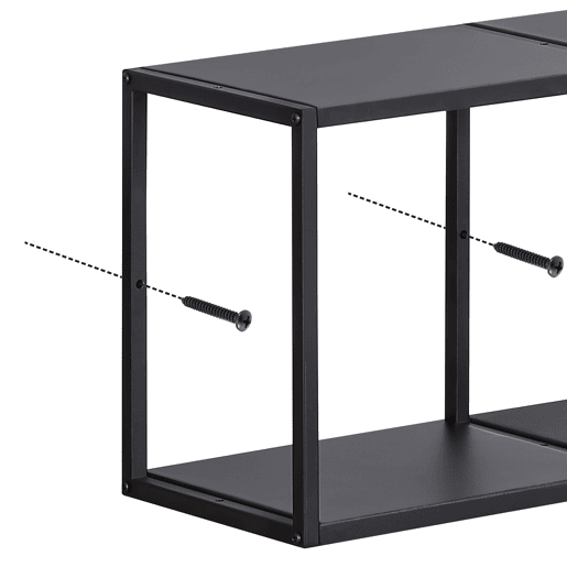 Conjunto de 5 prateleiras de parede em cubo Nostened metal Preto en.casa