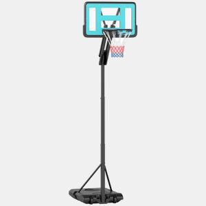SPORTNOW Cesto de Basquetebol para Exterior, Altura Ajustável 146-236 cm, Cesto Portátil com Rodas, 2 Ajustes de Altura, Base Preenchível para Adolescentes e Adultos, Uso Interior e Exterior