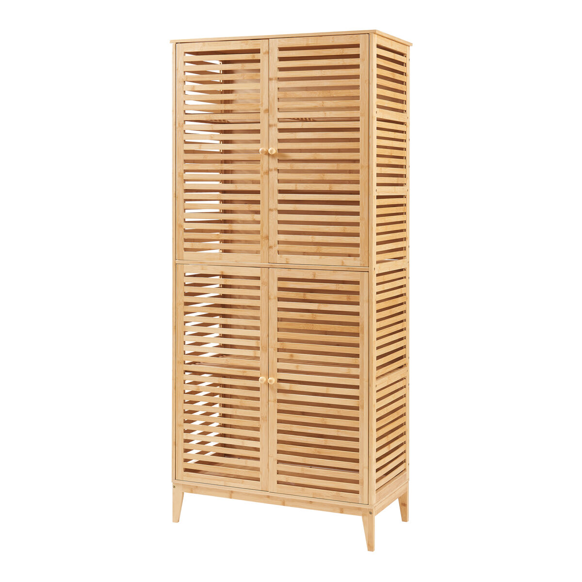Armario de baño raurgela 180x80x40 cm bambú [en.casa]