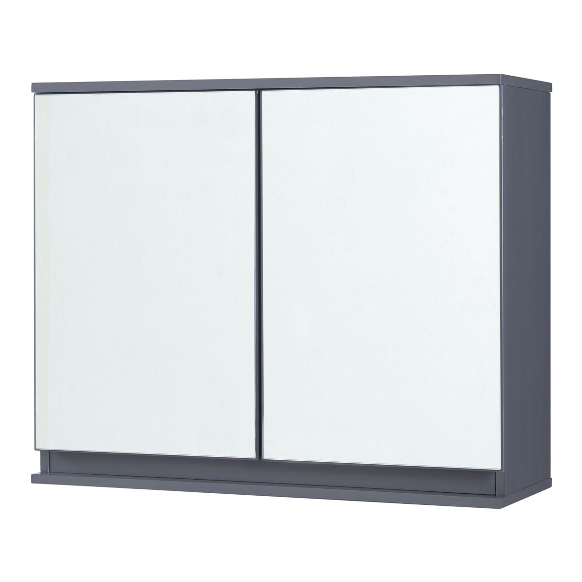 Armario mural overath con espejo para baño 60x20x50cm - gris [en.casa]