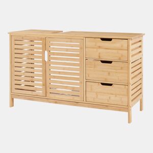 Móvel de apoio Boksereys 2 portas e 3 gavetas 60x100x35 cm em bambu natural en.casa