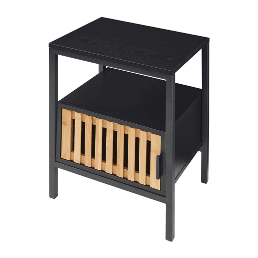 Mesa de cabeceira Luniehti 58x40x33 cm PretoNatural en.casa