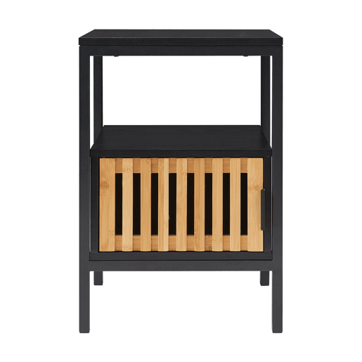 Mesa de cabeceira Luniehti 58x40x33 cm PretoNatural en.casa