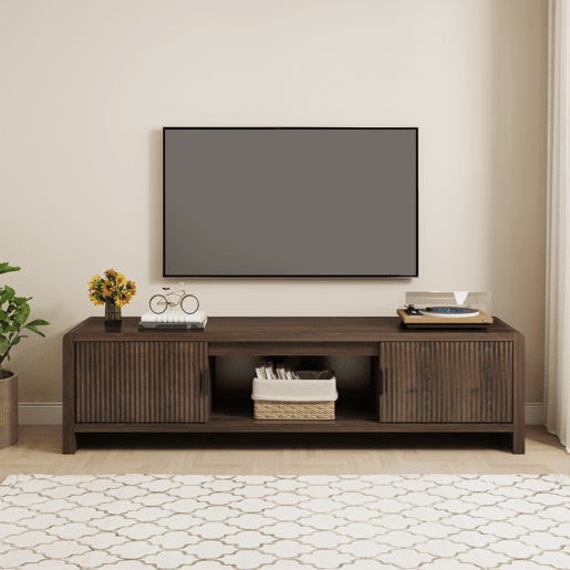 Armário para televisão Lukkodso 3 compartimentos 150x40x40 cm Nogueira en.casa