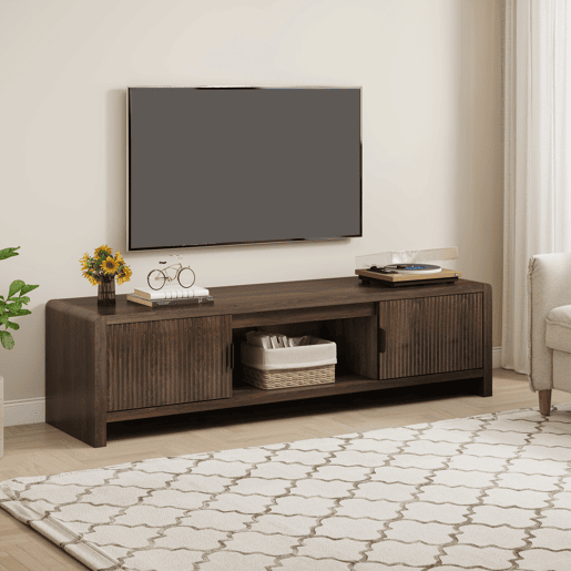 Armário para televisão Lukkodso 3 compartimentos 150x40x40 cm Nogueira en.casa