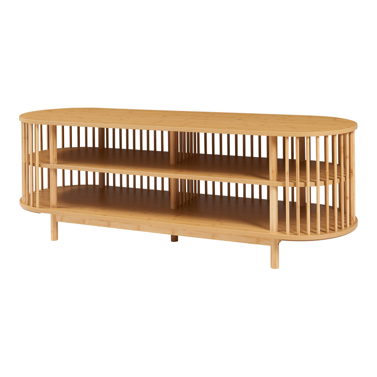 Mueble tv jarvenpaa  4 compartimentos bambú 150x48x50cm natural [en.casa]