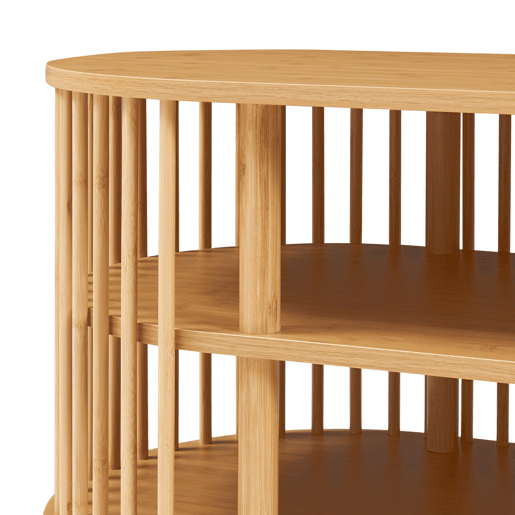 Mesa de TV Jarvenpaa bambu 4 compartimentos 150x48x50cm - Natural en.casa