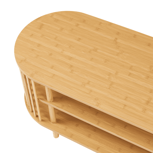 Mesa de TV Jarvenpaa bambu 4 compartimentos 150x48x50cm - Natural en.casa