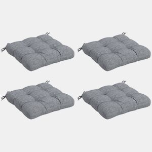 Outsunny Conjunto de Almofadas para Cadeiras de Sala 48x48x7 cm Conjunto de 4 Peças Almofadas para Cadeiras de Jardim Impermeáveis e Anti-UV com 2 Fitas de Fixação Cinzento