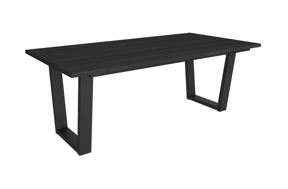 Mesa comedor, mesa fija cocina y salón, 194x90x74cm, para 10 comensales, muebles comedor, estilo industrial, negro