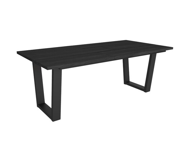 Mesa comedor, mesa fija cocina y salón, 194x90x74cm, para 10 comensales, muebles comedor, estilo industrial, negro