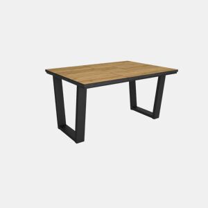 Mesa Sala de Jantar, Mesa Cozinha, 140x90x74cm, Para 6 pessoas, Móveis Sala Jantar, Estilo industrial, Carvalho e preto