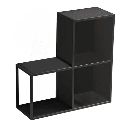 Conjunto de 3 prateleiras de parede em cubo Nostened com painéis laterais Preto en.casa