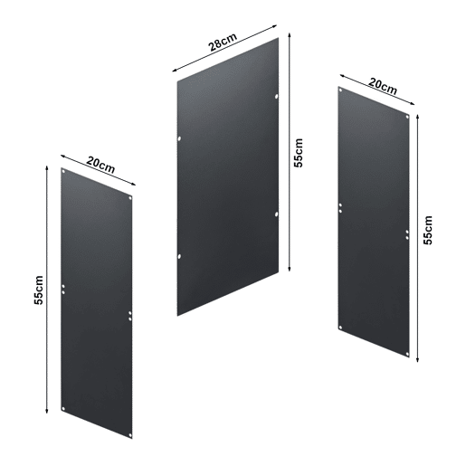 Conjunto de 3 prateleiras de parede em cubo Nostened com painéis laterais Preto en.casa