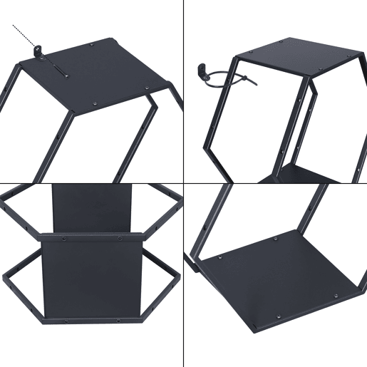 Prateleira Tand conjunto de 2 aço 32x37x19 cm Preto en.casa