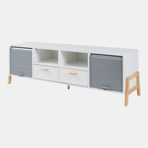 Móvel para televisão Kvaefjord 160 x 40 x 52 cm brancocinzento en.casa