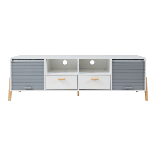 Móvel para televisão Kvaefjord 160 x 40 x 52 cm brancocinzento en.casa