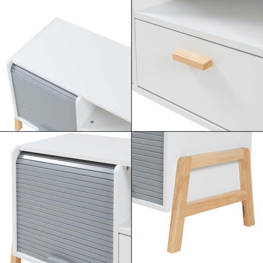 Móvel para televisão Kvaefjord 160 x 40 x 52 cm brancocinzento en.casa