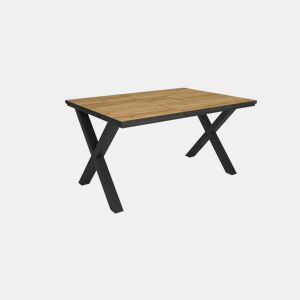 Mesa Sala de Jantar, Mesa Cozinha, 140x90x74cm, Para 6 pessoas, Móveis Sala Jantar, Estilo industrial, Carvalho e preto
